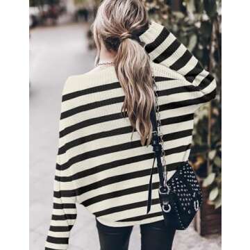 Womens Oversized Knitted Sweater - Casual Mock Neck Design