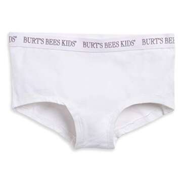 Burt's Bees Baby Baby Toddler Underwear, Hipster Panties and Boys Briefs, Set of 6, 100% Organic Cotton, Girls Blossom/Grey/Cloud, 4T-5
