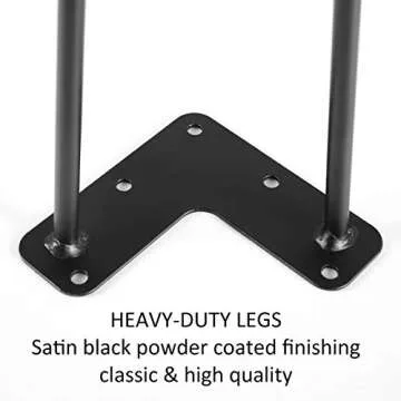 TE DEUM 16" Satin Black Hairpin Coffee Table Legs(Set of 4), Metal Heavy Duty Sturdy Sharp Looking Modern Table Legs …