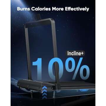 COZYINN Walking Pad Under Desk Treadmill: 2 in 1 Folding Incline Treadmill for Home Office with Console Remote APP Control - 2.5HP Quiet Portable Foldable Walking Pad with 320lbs Capacity LED Screen