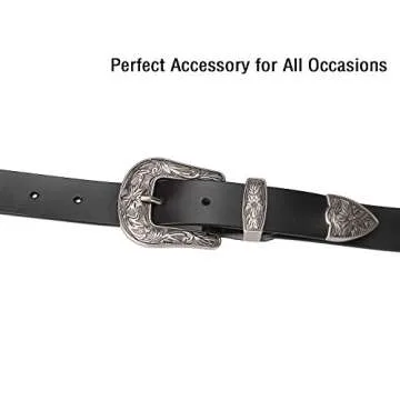 SUOSDEY Western Designer Belts for Women, Women's Black Leather Belts for Jeans