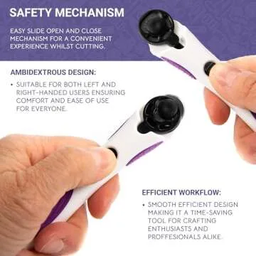 The Quilted Bear Rotary Cutter - Ergonomic Soft Grip Rotary Cutter for Fabric with Sharp Cutting Blade & Easy Blade Replace System (18mm Rotary Cutter)