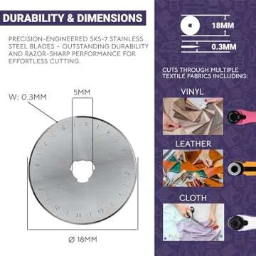 The Quilted Bear Rotary Cutter - Ergonomic Soft Grip Rotary Cutter for Fabric with Sharp Cutting Blade & Easy Blade Replace System (18mm Rotary Cutter)