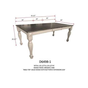 Kings Brand Furniture - Almon 2-Tone Brown Wood 7-Piece Dining Room Set, Table & 6 Chairs