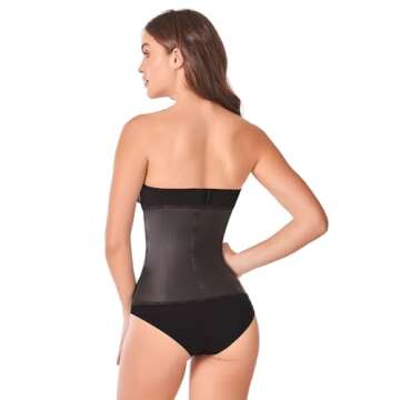 Ann Chery 2021 Clasica 3 Hooks Fajas Latex Waist Trainer with Hot Cream 120g. (Black, Medium (Waist 29,5-31,5 Inches))