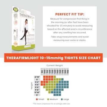 TherafirmLIGHT Women's Support Tights 10-15mmHg Compression