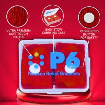 P6 Health Original Natural Anti-Nausea Relief Motion Car Sea Sickness Relief Children's Wrist Bands ...