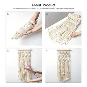 Mkono Macrame Wall Hanging Boho Home Chic Bohemian Geometric Woven Art Boho Christmas Decor for Beautiful Apartment Dorm Bedroom Decoration, 13" x 29"