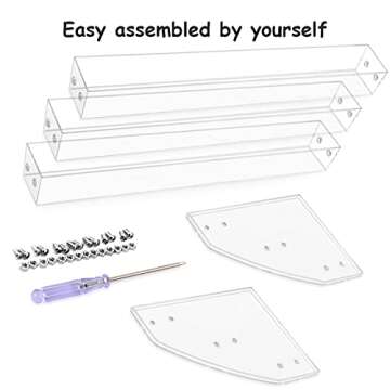 InnSweet 3 Layer Nail Polish Rack Tabletop Display, Stand Holds Up to 45 Bottles, Acrylic 3 Tier Essential Oils Holder, 12.4" x 5.0" x 3.9"