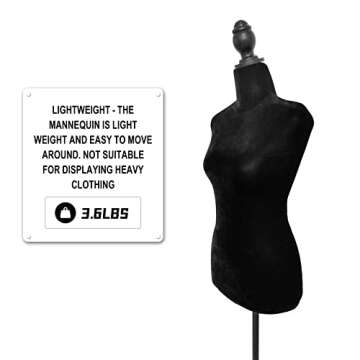 Adjustable Female Mannequin Dress Form with Tripod Stand