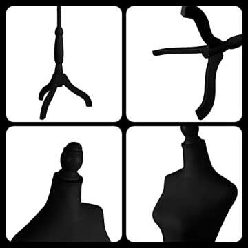 Adjustable Female Mannequin Dress Form with Tripod Stand