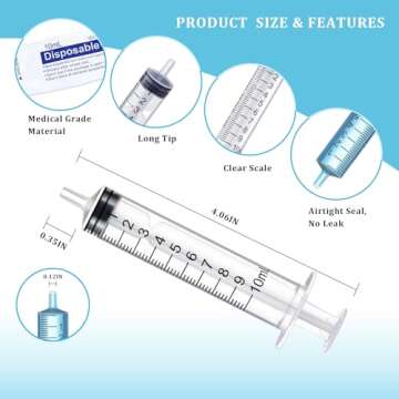 10ml Plastic Syringe Set - Perfect for Crafts and Pets
