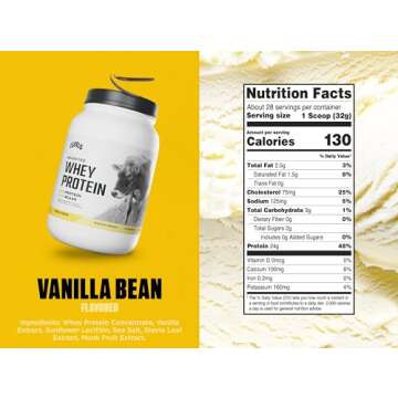 Levels Grass Fed Whey Protein Powder, No Artificials, 24G of Protein, Vanilla Bean, 2LB