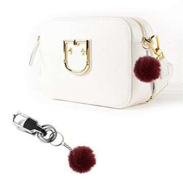 Tongcloud 30pcs Faux Fur Pom Poms Keychains for Crafters