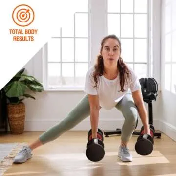 SKOK 55 lbs Adjustable Dumbbell Set Weight Setfor Men and Women - Anti-Slip Weights with Fast Adjust Handle and Tray, Black