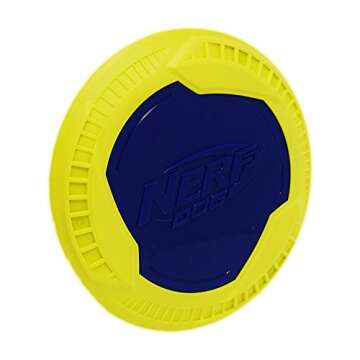 Nerf Dog Megaton Disc Dog Toy, Lightweight, Durable and Water Resistant, 9 Inches, for Medium/Large Breeds, Single Unit, Blue/Green