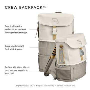 Stokke JetKids Travel Bundle, Black - Includes Kid’s Ride-On Suitcase & In-Flight Bed + Adjustable, Lightweight & Expandable Crew BackPack - Travel Essentials for Kids - Best for Ages 3-7