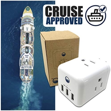 Cruise Approved Power Strip 6 Outlets 3 USB Ports Compact