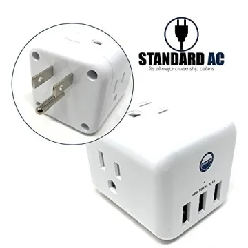 Cruise Approved Power Strip 6 Outlets 3 USB Ports Compact