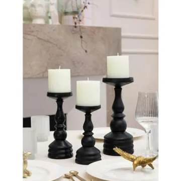 CANDWAX 3x3 Pillar Candle Set of 3 - Decorative Rustic Candles Unscented and Dinner Candles - Ideal as Wedding Candles or Large Candles for Home Interior - Ivory Candles
