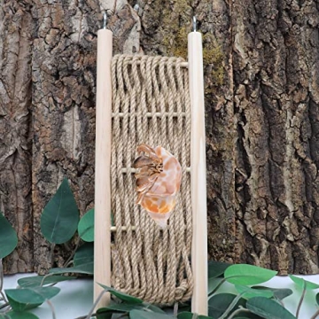 Jinkoozz Hermit Crabs Climbing Ladder Bridge, Rope and Wood Reptile Climbing Toy, Small Animals Cage...