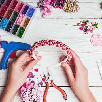 HESTYA White Plastic Headbands DIY 1 Inch Plain Blank No Teeth Hair Bands Plain Headbands for Women Halloween Christmas