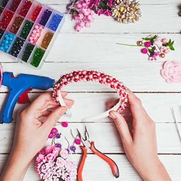 HESTYA White Plastic Headbands DIY 1 Inch Plain Blank No Teeth Hair Bands Plain Headbands for Women Halloween Christmas