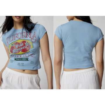 Y2K Cute Graphic Baby Tee - Stylish Crop Top for Women