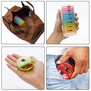 Weekly Pill Box 2 Times a Day, Portable Moisture-Proof Pill Organizer Case with Large Compartment for Vitamins, Supplements, Medication