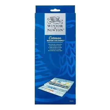 Winsor & Newton Cotman Watercolor Paint Set, Studio Set, 24 Whole Pans