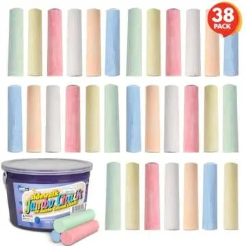 ArtCreativity Sidewalk Chalk Set - 38 Jumbo Pieces, Washable, Non-Toxic for Kids