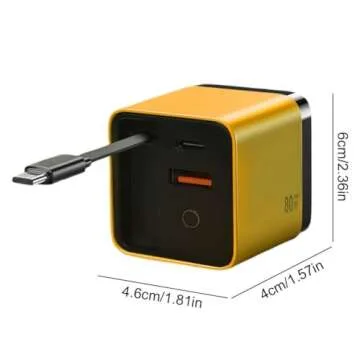 3 in 1 GaN Charger for Fast Charging with Built-in Cable