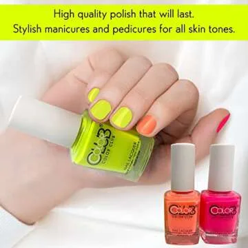 Color Club Neon Warm Gel Polish Set - 3 Shades for Salon-Quality Manicures and Art