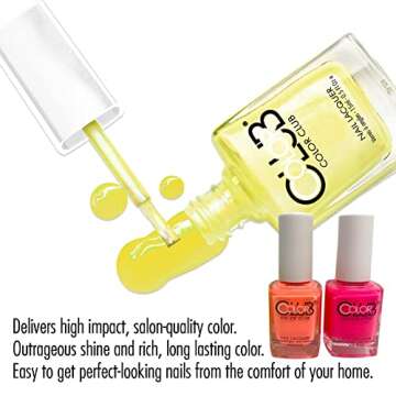 Color Club Neon Warm Gel Polish Set - 3 Shades for Salon-Quality Manicures and Art