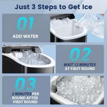 Nugget Ice Maker Countertop - Self-Cleaning and Quiet Ice Machine
