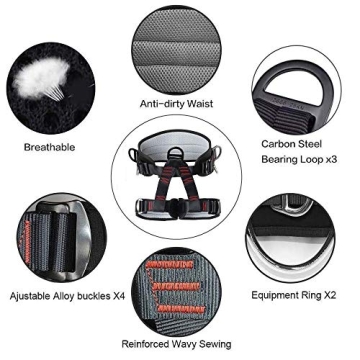 HandAcc Half Body Climbing Safety Belt for Adventurers