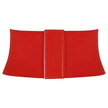 CHIC DIARY Women’s Elastic Costume Waist Belt Lace-up Tied Waspie Corset Belts for Women Halloween (Red)