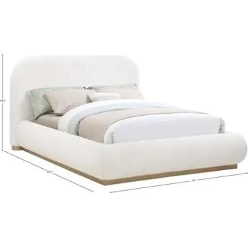 Elegant Pemberly Row Cream Boucle Queen Bed for Stylish Homes