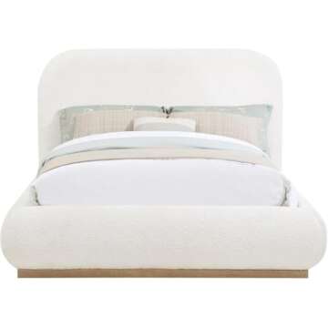 Elegant Pemberly Row Cream Boucle Queen Bed for Stylish Homes