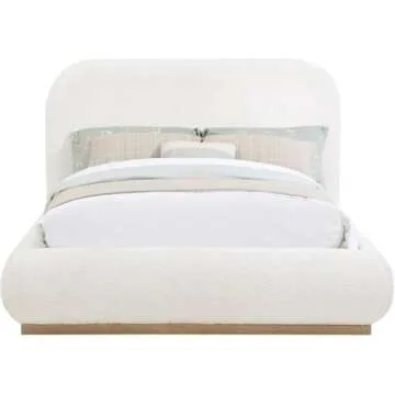 Elegant Pemberly Row Cream Boucle Queen Bed for Stylish Homes