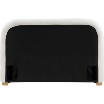 Elegant Pemberly Row Cream Boucle Queen Bed for Stylish Homes