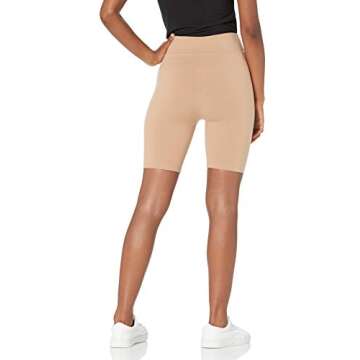 The Drop Women's Jeannie High Rise Mid Length Bike Short, Praline, XXS
