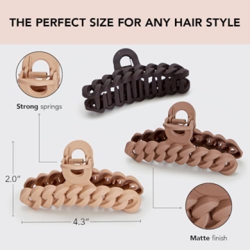 Kitsch Large Claw Clip Set for All Hair Types