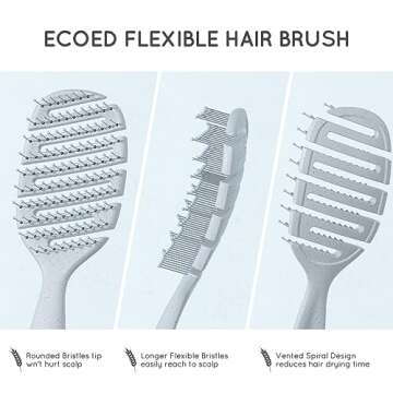Ecoed Vented Detangling Brush for All Hair Types