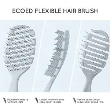 Ecoed Vented Detangling Brush for All Hair Types