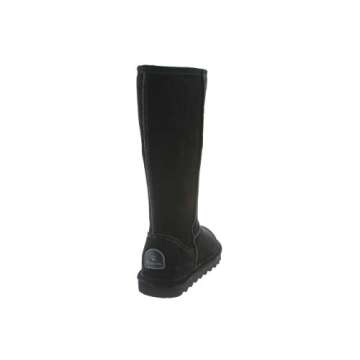BEARPAW Women's Elle Tall Black Size 8 | Women's Boot Classic Suede | Women's Slip On Boot | Comfortable Winter Boot