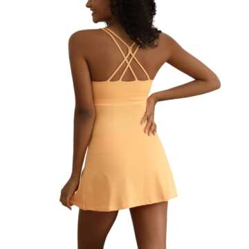 Topcloset Women Tennis Dress Workout Dress with Built-in Bra & Shorts Pockets Athletic Dress for Exe...