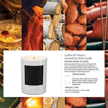 Luxury ESNA HOME Leather & Tobacco Candle for Gifting