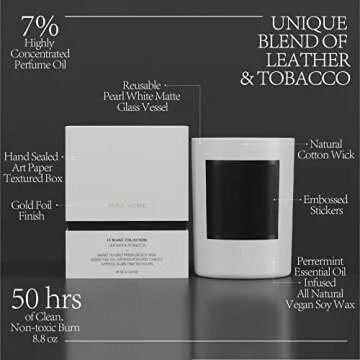Luxury ESNA HOME Leather & Tobacco Candle for Gifting