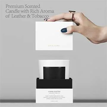 Luxury ESNA HOME Leather & Tobacco Candle for Gifting